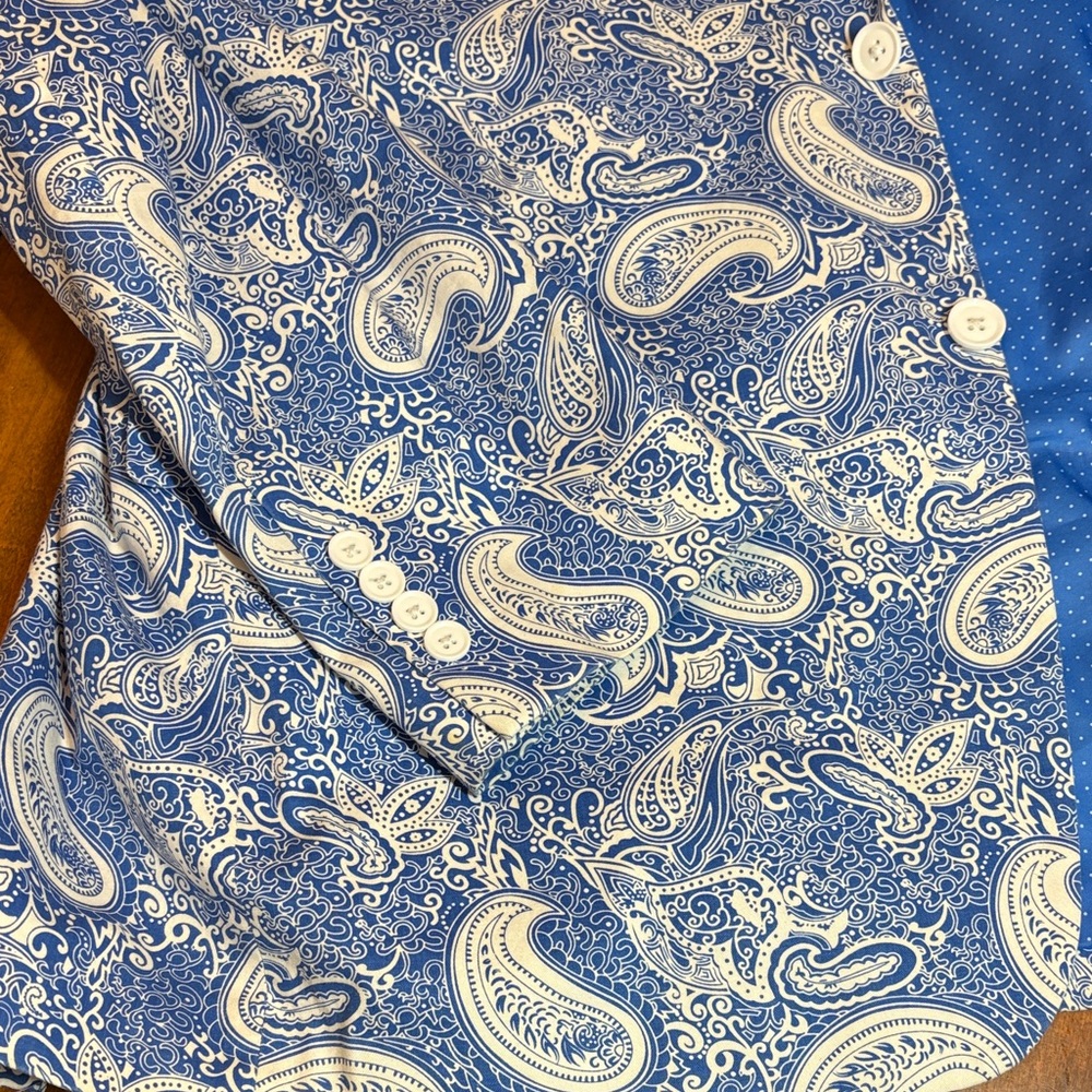 Madison Blue & White Paisley Modern Fit Sport Coat, 46L - Picture 5 of 9